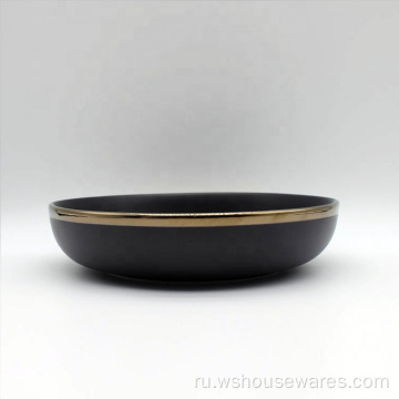 Роскошная золотая края цветовая глазурь керамическая наборы посуды